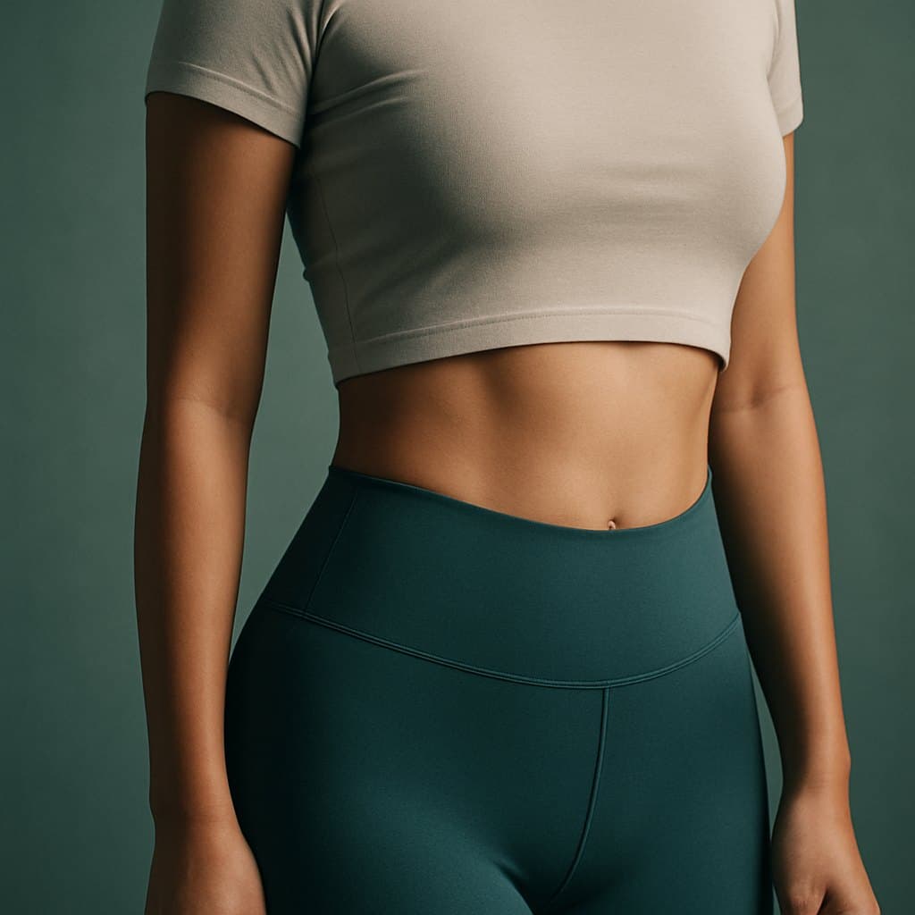Asian-focused body contouring image showing waist and abdominal contour