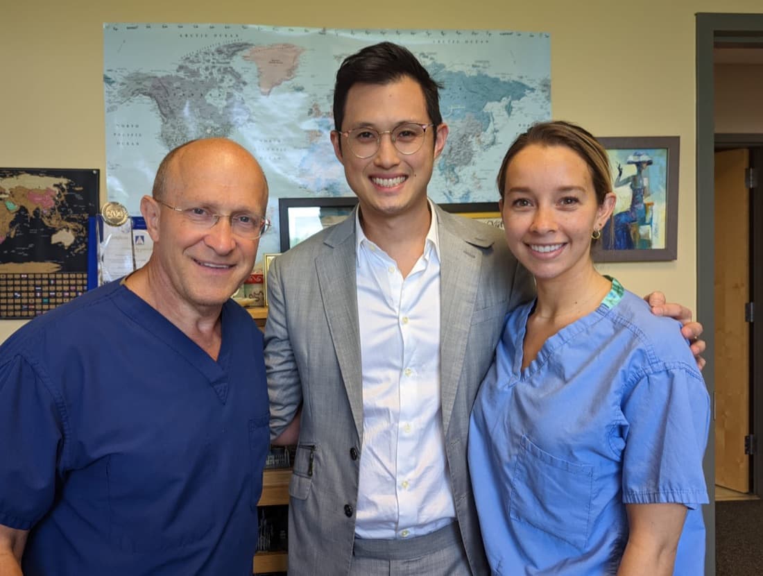 Dr Jeremy Sun with Dr Dennis Hammond during breast aesthetic surgery training