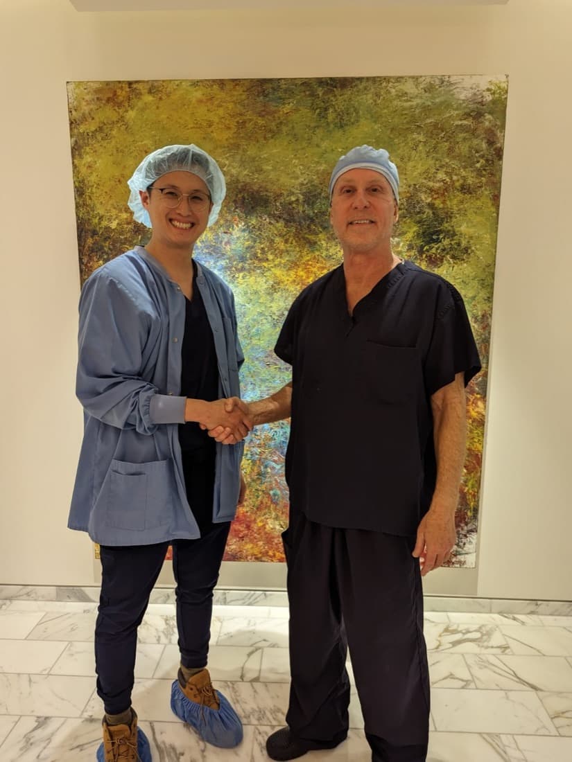 Dr Jeremy Sun with Dr Tim Martyn during facial rejuvenation training