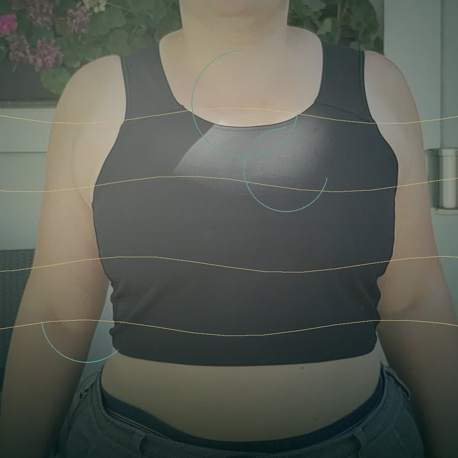Chest binder image representing gender-affirming chest reconstruction